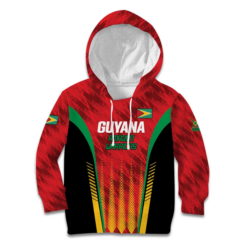 Custom Amazon Warriors Guyana Cricket Kid Hoodie Ready For Glory Red Version - Wonder Print Shop