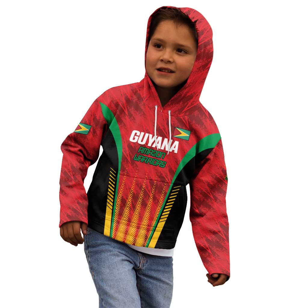 Custom Amazon Warriors Guyana Cricket Kid Hoodie Ready For Glory Red Version - Wonder Print Shop