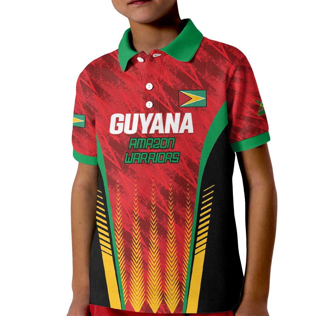 Custom Amazon Warriors Guyana Cricket Kid Polo Shirt Ready For Glory Red Version - Wonder Print Shop