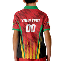 Custom Amazon Warriors Guyana Cricket Kid Polo Shirt Ready For Glory Red Version - Wonder Print Shop