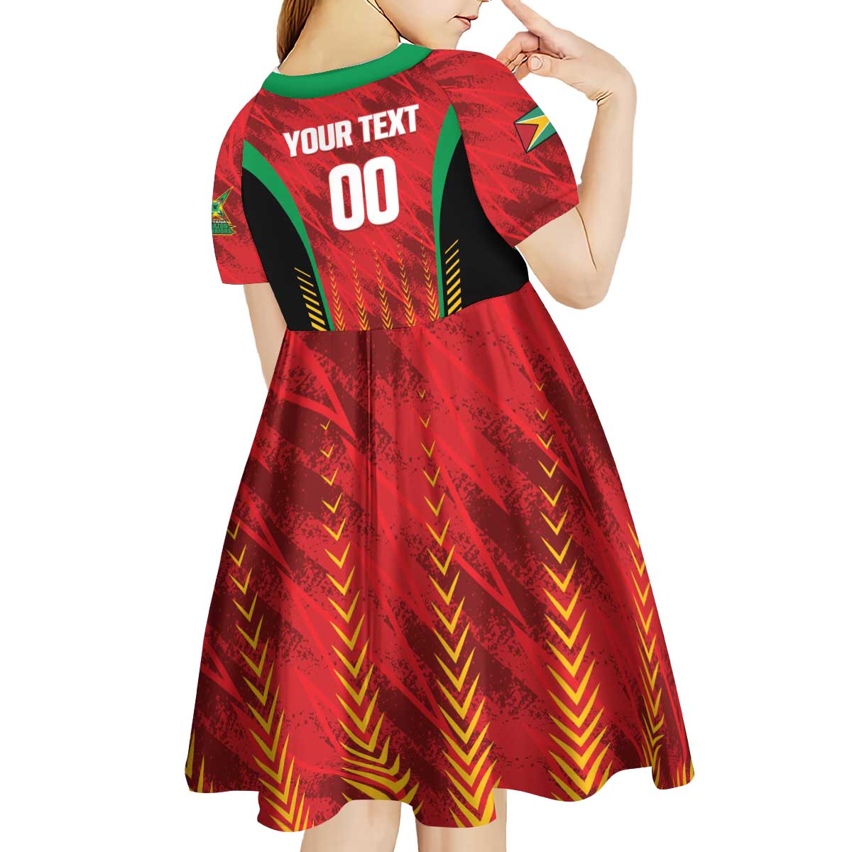 Custom Amazon Warriors Guyana Cricket Kid Short Sleeve Dress Ready For Glory Red Version - Wonder Print Shop