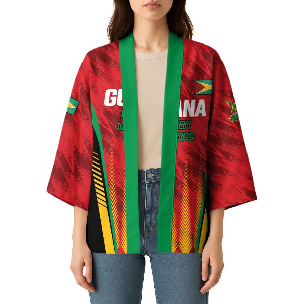 Custom Amazon Warriors Guyana Cricket Kimono Ready For Glory Red Version - Wonder Print Shop