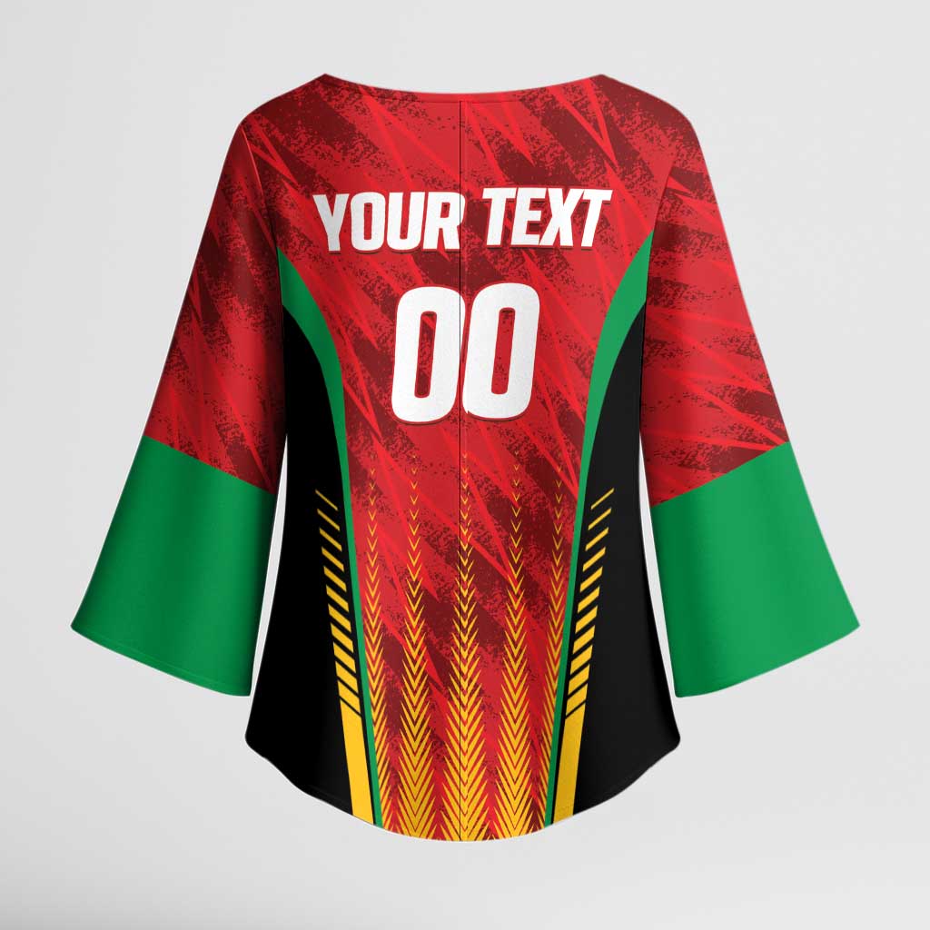 Custom Amazon Warriors Guyana Cricket Kimono Sleeve Blouse Ready For Glory Red Version - Wonder Print Shop