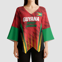 Custom Amazon Warriors Guyana Cricket Kimono Sleeve Blouse Ready For Glory Red Version - Wonder Print Shop