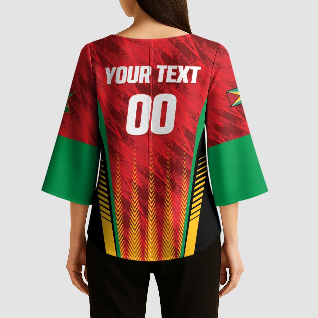 Custom Amazon Warriors Guyana Cricket Kimono Sleeve Blouse Ready For Glory Red Version - Wonder Print Shop