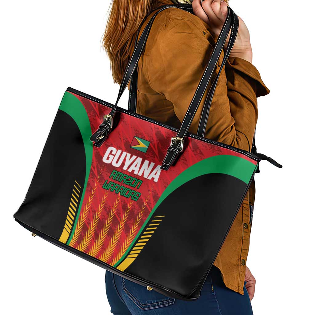 Custom Amazon Warriors Guyana Cricket Leather Tote Bag Ready For Glory Red Version - Wonder Print Shop