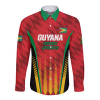 Custom Amazon Warriors Guyana Cricket Long Sleeve Button Shirt Ready For Glory Red Version - Wonder Print Shop