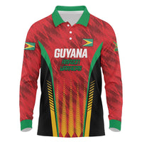 Custom Amazon Warriors Guyana Cricket Long Sleeve Polo Shirt Ready For Glory Red Version - Wonder Print Shop