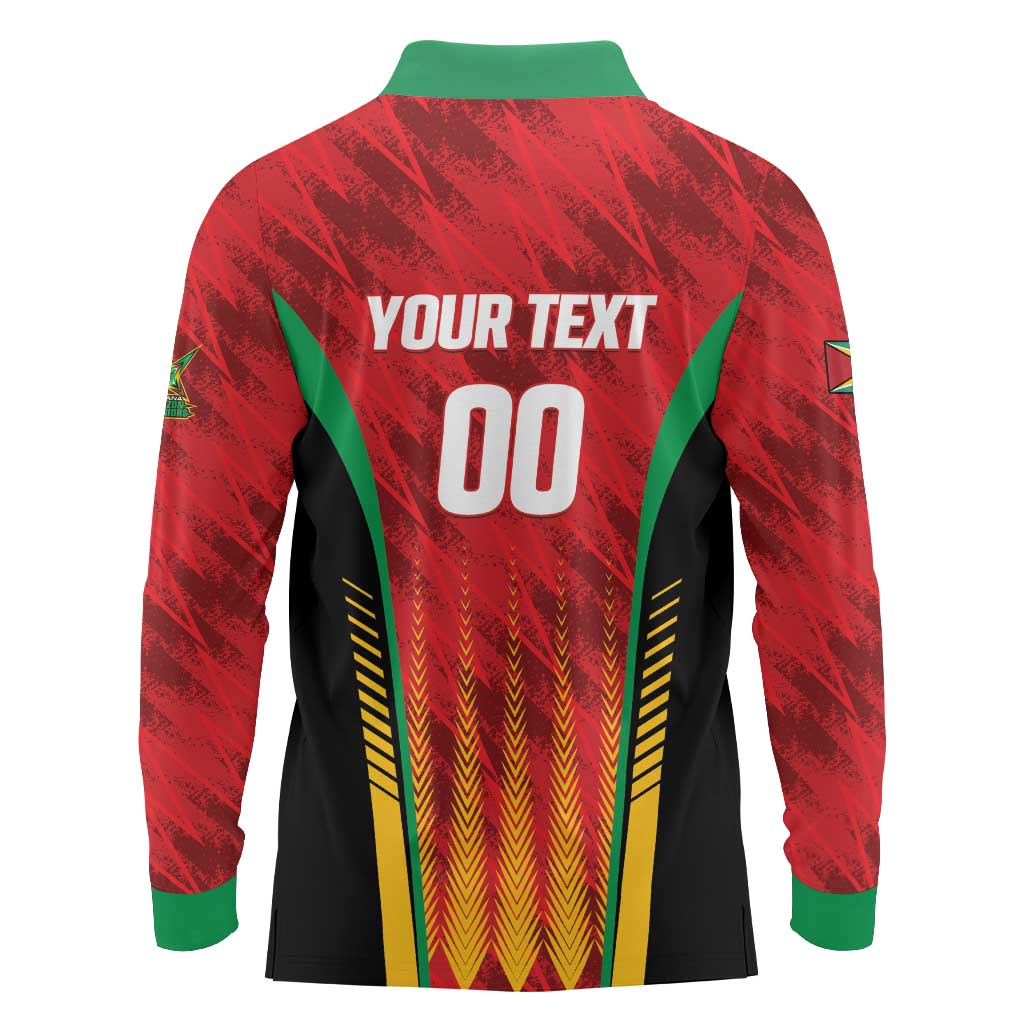Custom Amazon Warriors Guyana Cricket Long Sleeve Polo Shirt Ready For Glory Red Version - Wonder Print Shop