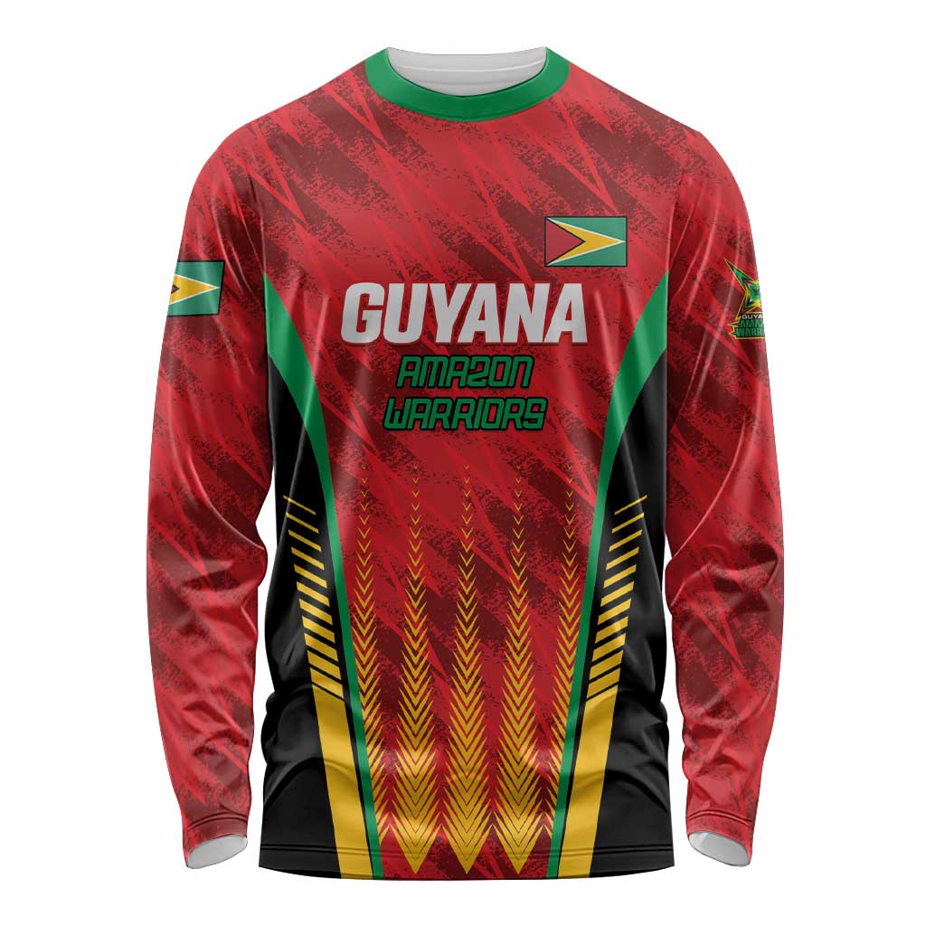 Custom Amazon Warriors Guyana Cricket Long Sleeve Shirt Ready For Glory Red Version - Wonder Print Shop