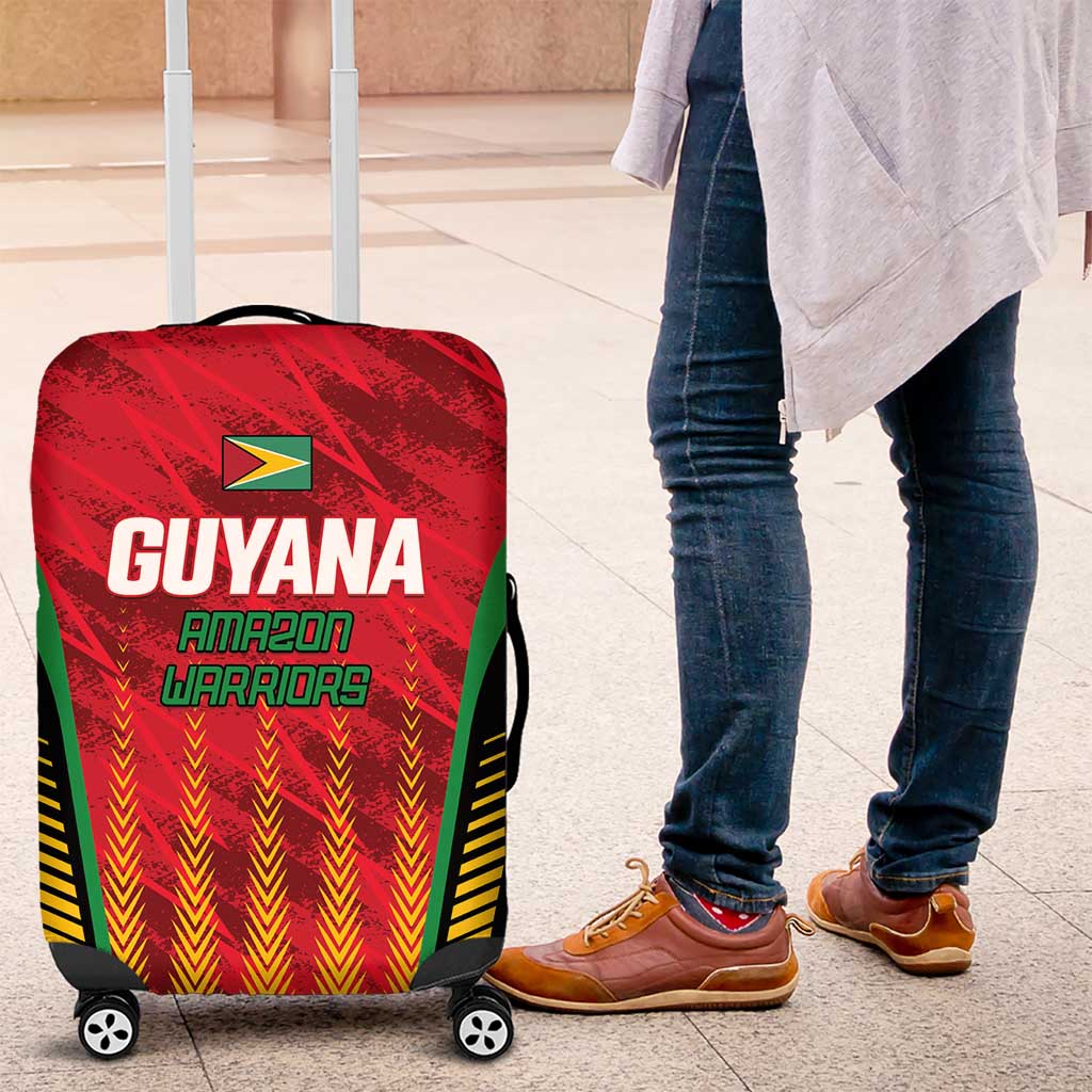 Custom Amazon Warriors Guyana Cricket Luggage Cover Ready For Glory Red Version - Wonder Print Shop