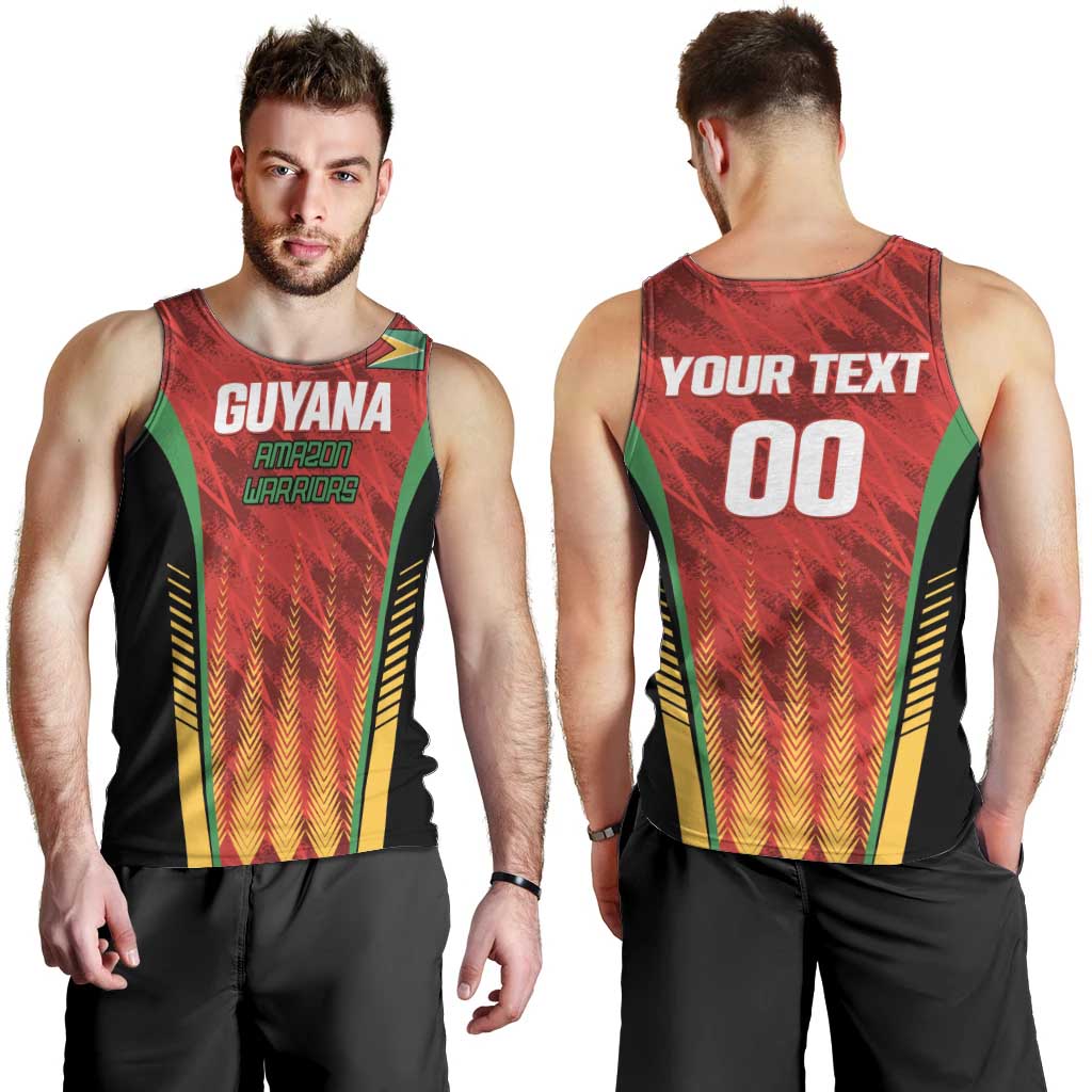Custom Amazon Warriors Guyana Cricket Men Tank Top Ready For Glory Red Version - Wonder Print Shop