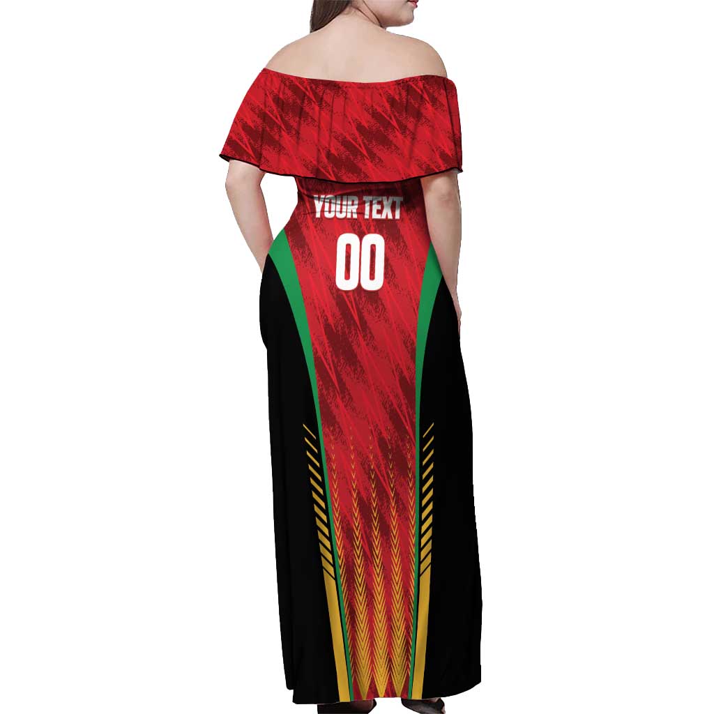 Custom Amazon Warriors Guyana Cricket Off Shoulder Maxi Dress Ready For Glory Red Version - Wonder Print Shop