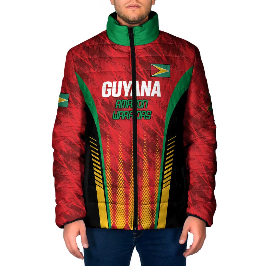 Custom Amazon Warriors Guyana Cricket Padded Jacket Ready For Glory Red Version - Wonder Print Shop