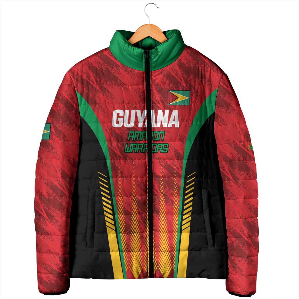 Custom Amazon Warriors Guyana Cricket Padded Jacket Ready For Glory Red Version - Wonder Print Shop