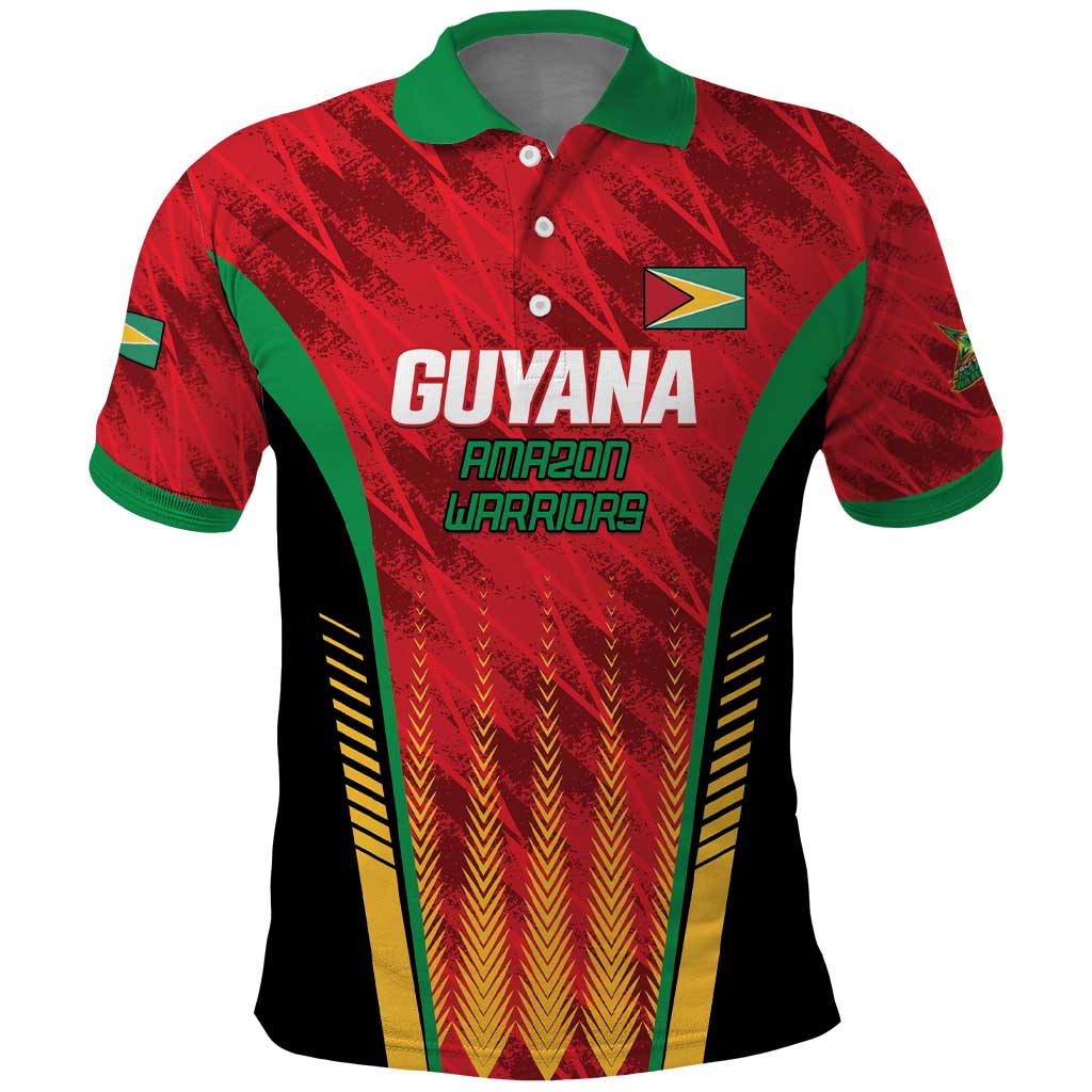 Custom Amazon Warriors Guyana Cricket Polo Shirt Ready For Glory Red Version - Wonder Print Shop