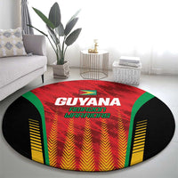 Custom Amazon Warriors Guyana Cricket Round Carpet Ready For Glory Red Version - Wonder Print Shop