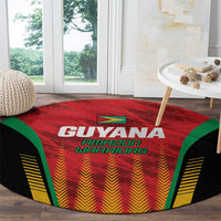 Custom Amazon Warriors Guyana Cricket Round Carpet Ready For Glory Red Version - Wonder Print Shop