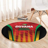 Custom Amazon Warriors Guyana Cricket Round Carpet Ready For Glory Red Version - Wonder Print Shop