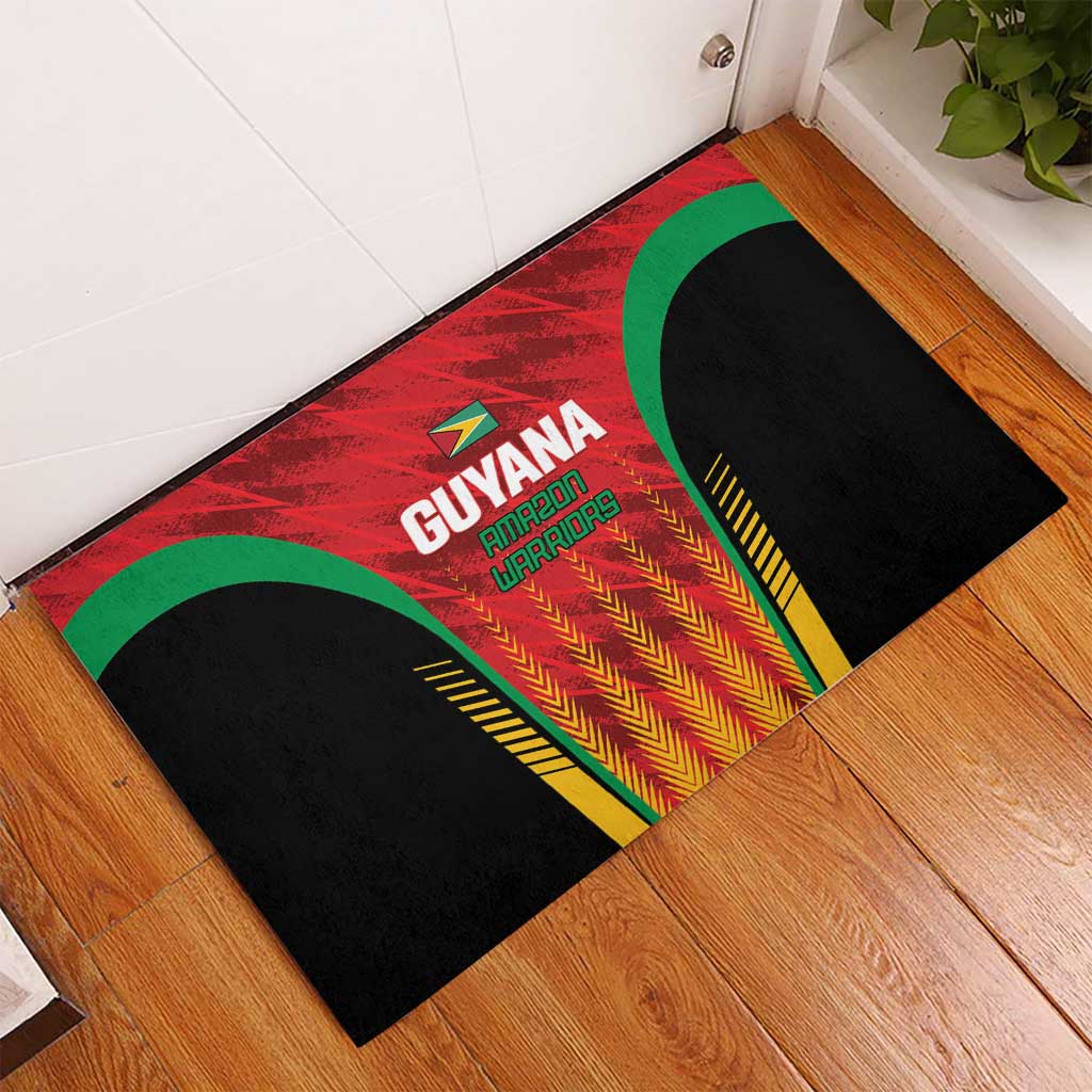 Custom Amazon Warriors Guyana Cricket Rubber Doormat Ready For Glory Red Version - Wonder Print Shop