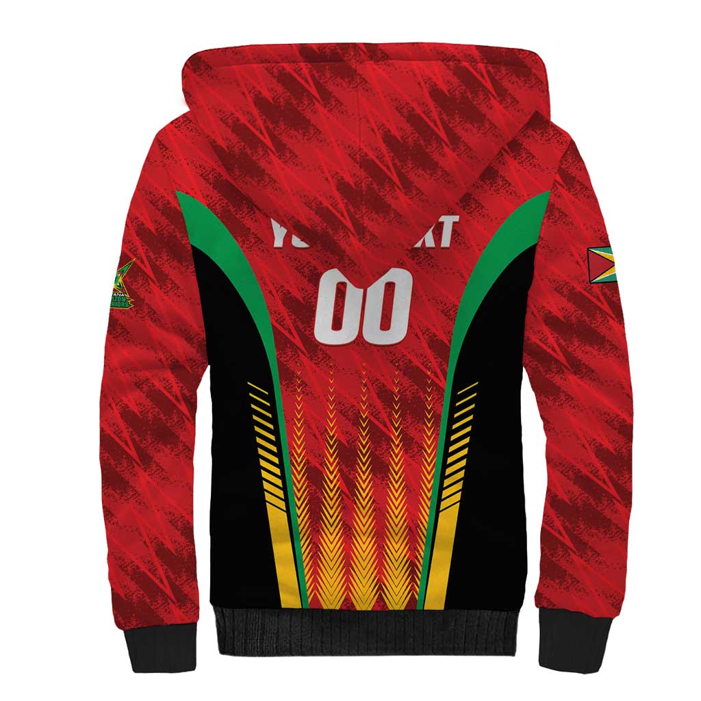 Custom Amazon Warriors Guyana Cricket Sherpa Hoodie Ready For Glory Red Version - Wonder Print Shop