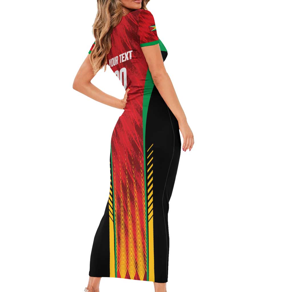 Custom Amazon Warriors Guyana Cricket Short Sleeve Bodycon Dress Ready For Glory Red Version - Wonder Print Shop
