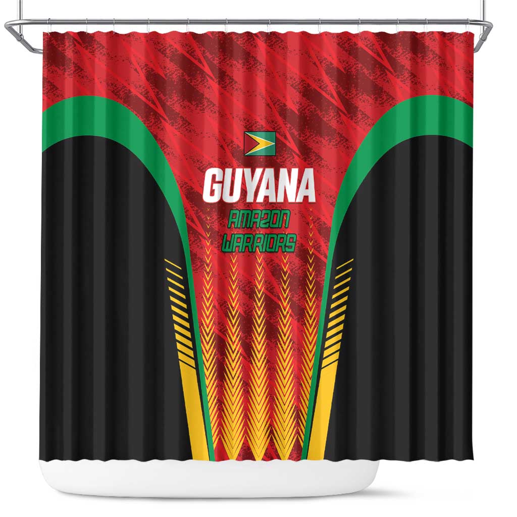 Custom Amazon Warriors Guyana Cricket Shower Curtain Ready For Glory Red Version - Wonder Print Shop