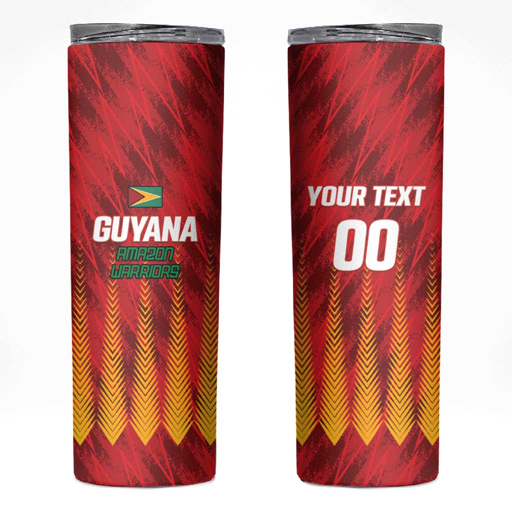 Custom Amazon Warriors Guyana Cricket Skinny Tumbler Ready For Glory Red Version - Wonder Print Shop