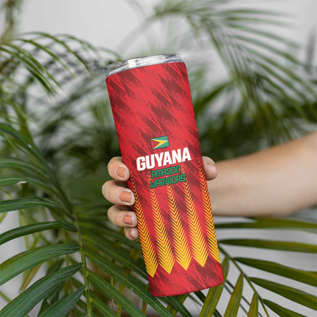 Custom Amazon Warriors Guyana Cricket Skinny Tumbler Ready For Glory Red Version - Wonder Print Shop