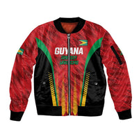 Custom Amazon Warriors Guyana Cricket Sleeve Zip Bomber Jacket Ready For Glory Red Version - Wonder Print Shop