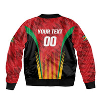 Custom Amazon Warriors Guyana Cricket Sleeve Zip Bomber Jacket Ready For Glory Red Version - Wonder Print Shop