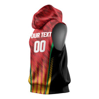 Custom Amazon Warriors Guyana Cricket Sleeveless Hoodie Ready For Glory Red Version - Wonder Print Shop