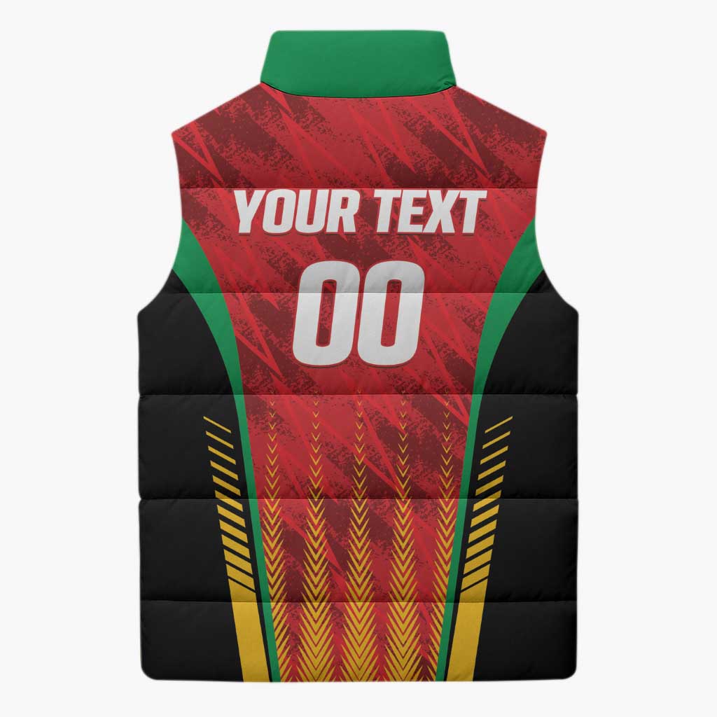 Custom Amazon Warriors Guyana Cricket Sleeveless Puffer Jacket Ready For Glory Red Version - Wonder Print Shop
