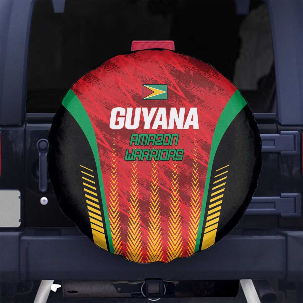 Custom Amazon Warriors Guyana Cricket Spare Tire Cover Ready For Glory Red Version - Wonder Print Shop