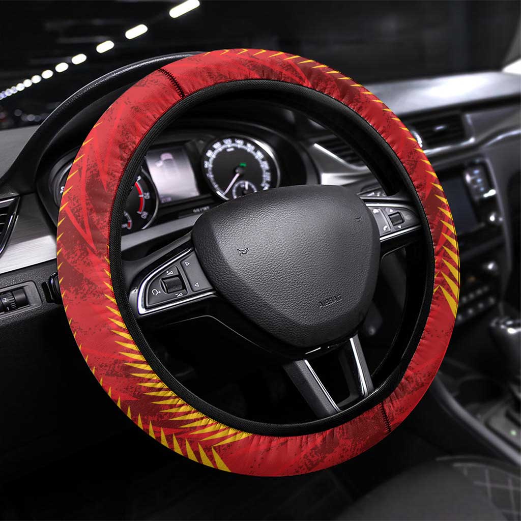 Amazon Warriors Guyana Cricket Steering Wheel Cover Ready For Glory Red Version - Wonder Print Shop