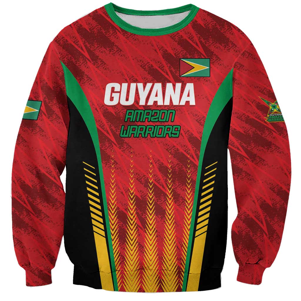 Custom Amazon Warriors Guyana Cricket Sweatshirt Ready For Glory Red Version - Wonder Print Shop