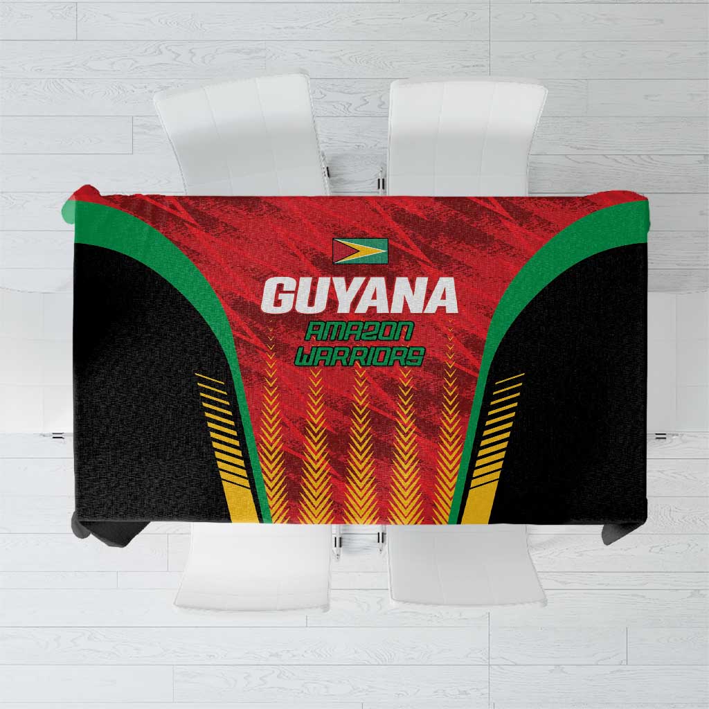 Custom Amazon Warriors Guyana Cricket Tablecloth Ready For Glory Red Version - Wonder Print Shop