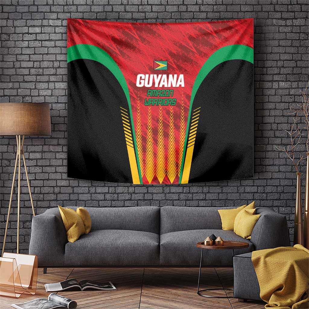 Custom Amazon Warriors Guyana Cricket Tapestry Ready For Glory Red Version - Wonder Print Shop
