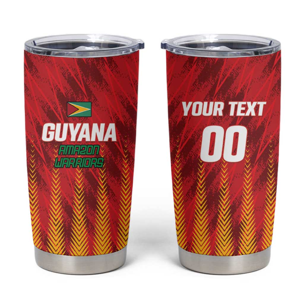 Custom Amazon Warriors Guyana Cricket Tumbler Cup Ready For Glory Red Version - Wonder Print Shop