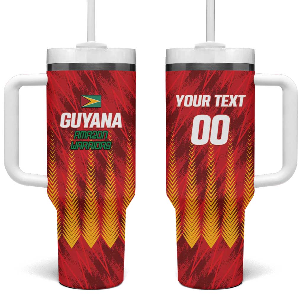 Custom Amazon Warriors Guyana Cricket Tumbler With Handle Ready For Glory Red Version - Wonder Print Shop