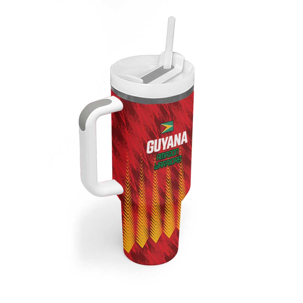 Custom Amazon Warriors Guyana Cricket Tumbler With Handle Ready For Glory Red Version - Wonder Print Shop