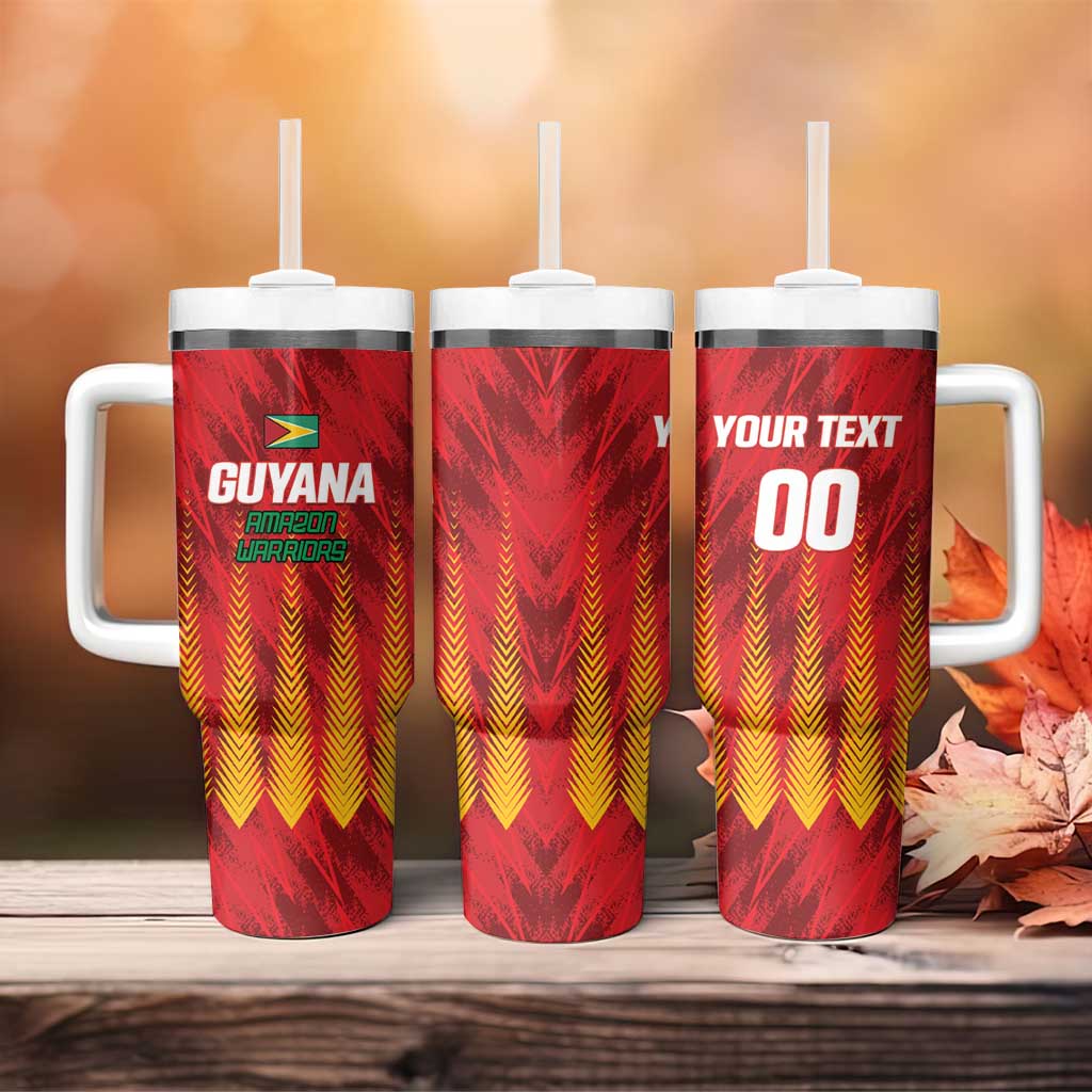 Custom Amazon Warriors Guyana Cricket Tumbler With Handle Ready For Glory Red Version - Wonder Print Shop