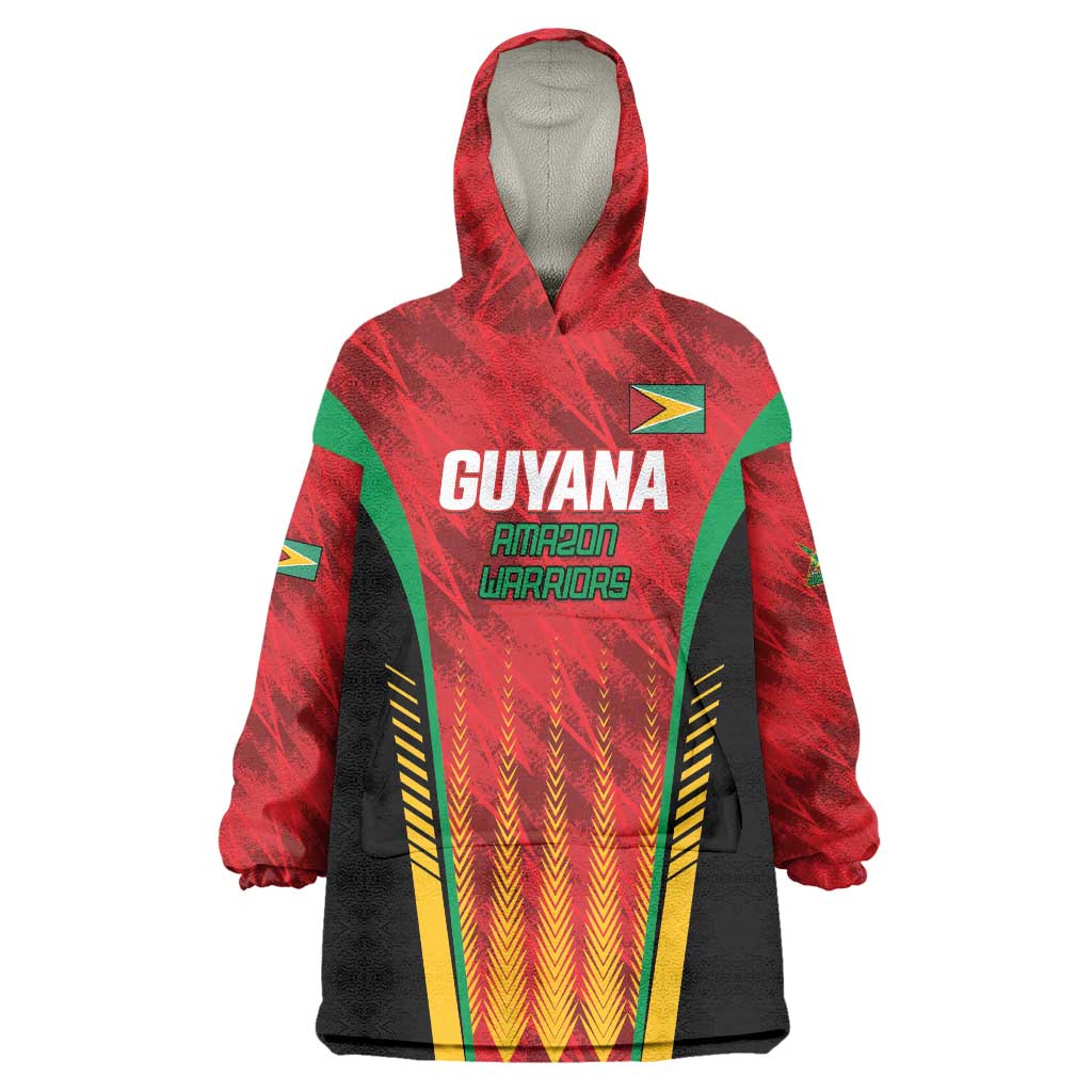 Custom Amazon Warriors Guyana Cricket Wearable Blanket Hoodie Ready For Glory Red Version - Wonder Print Shop