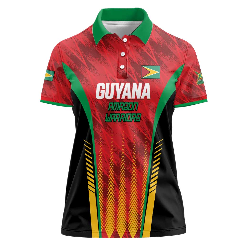 Custom Amazon Warriors Guyana Cricket Women Polo Shirt Ready For Glory Red Version - Wonder Print Shop