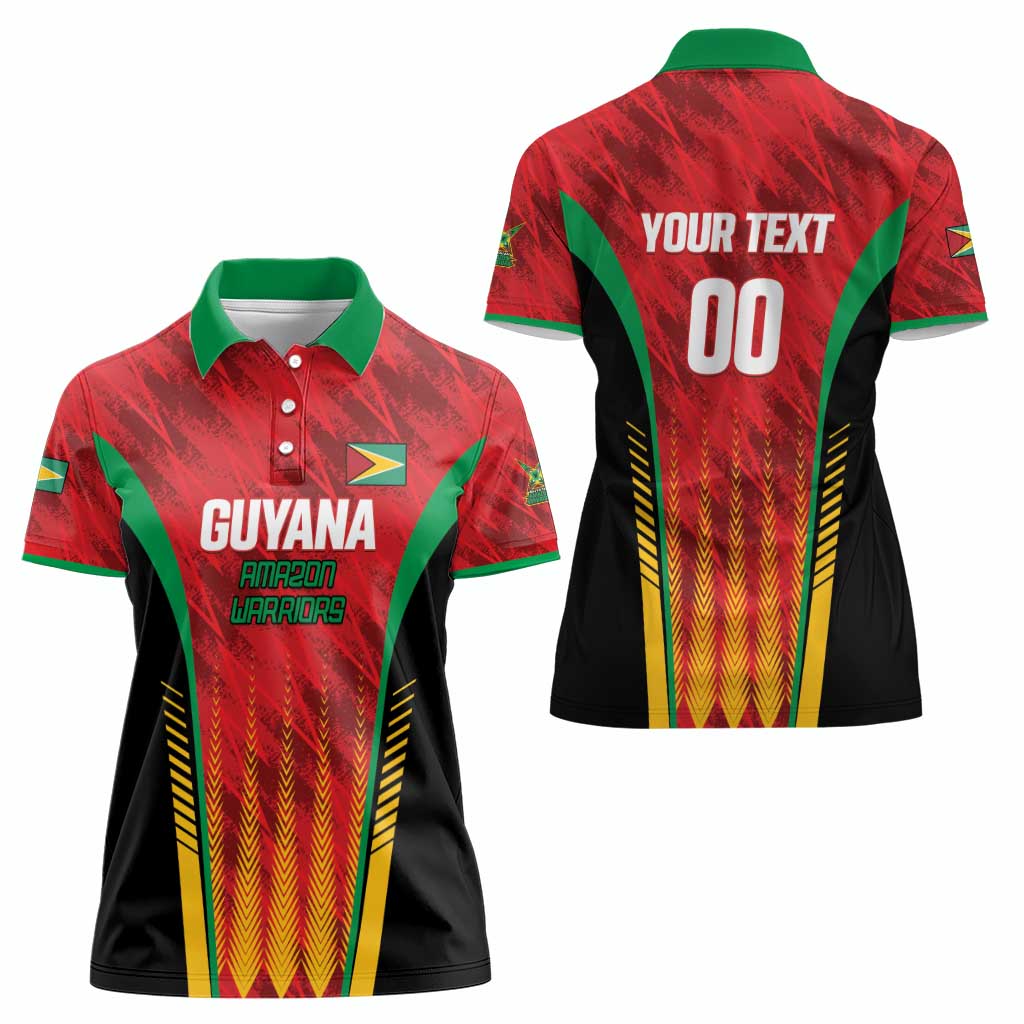 Custom Amazon Warriors Guyana Cricket Women Polo Shirt Ready For Glory Red Version - Wonder Print Shop