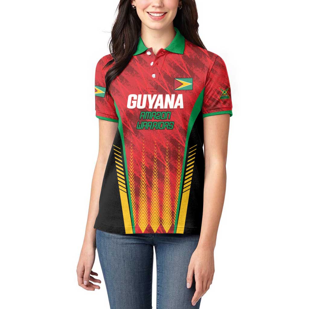 Custom Amazon Warriors Guyana Cricket Women Polo Shirt Ready For Glory Red Version - Wonder Print Shop