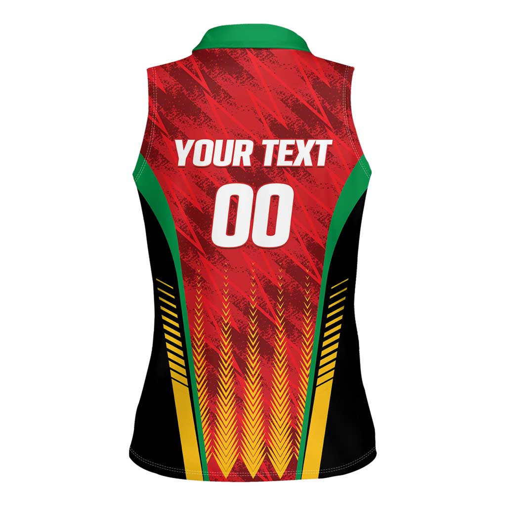 Custom Amazon Warriors Guyana Cricket Women Sleeveless Polo Shirt Ready For Glory Red Version - Wonder Print Shop