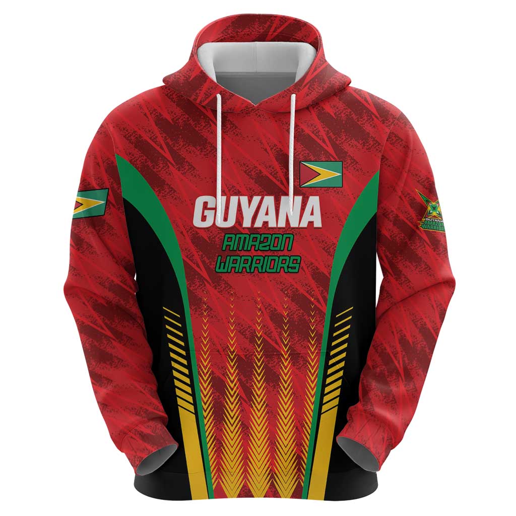 Custom Amazon Warriors Guyana Cricket Zip Hoodie Ready For Glory Red Version - Wonder Print Shop