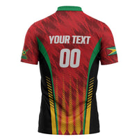 Custom Amazon Warriors Guyana Cricket Zipper Polo Shirt Ready For Glory Red Version - Wonder Print Shop