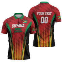 Custom Amazon Warriors Guyana Cricket Zipper Polo Shirt Ready For Glory Red Version - Wonder Print Shop